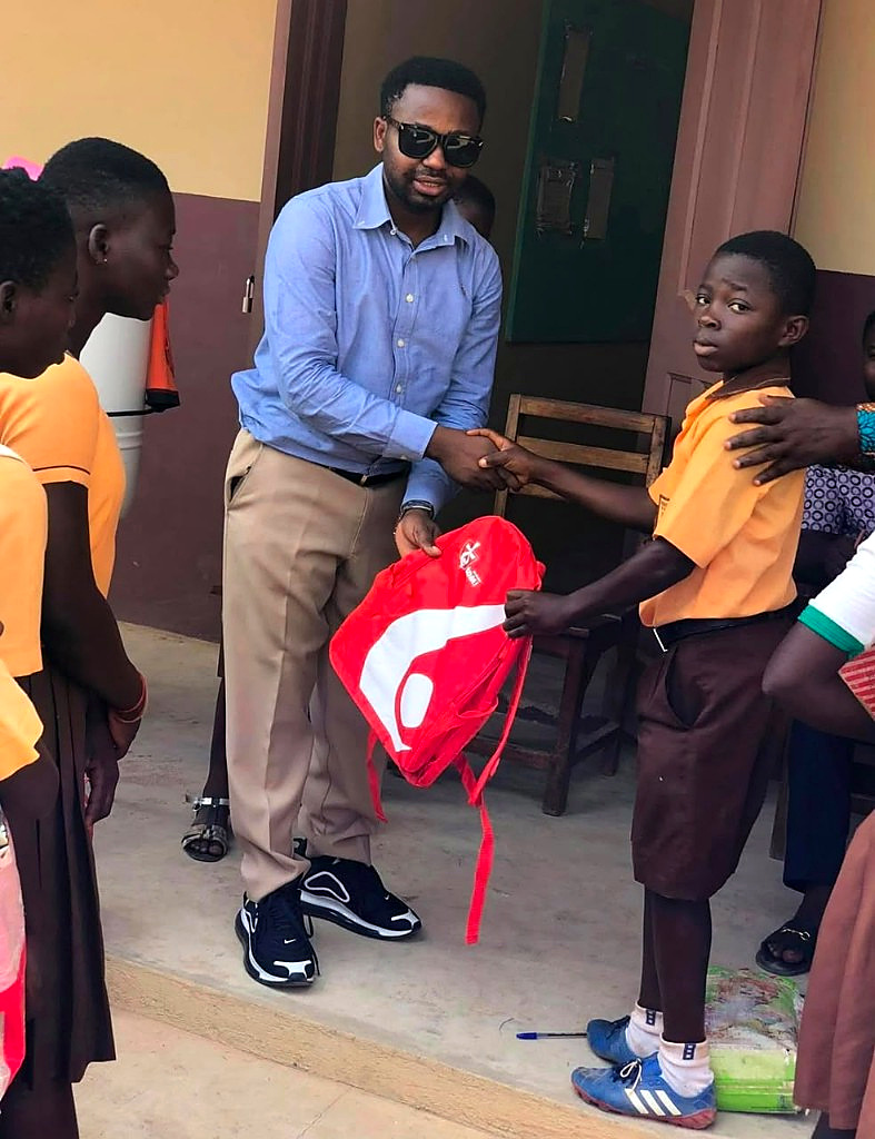 A school bag given to a pupil